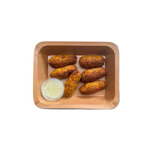 Croquettes de quinoa, potiron et feta, sauce verte